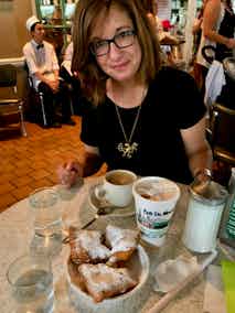 Katie promises not to eat all the beignets before you arrive