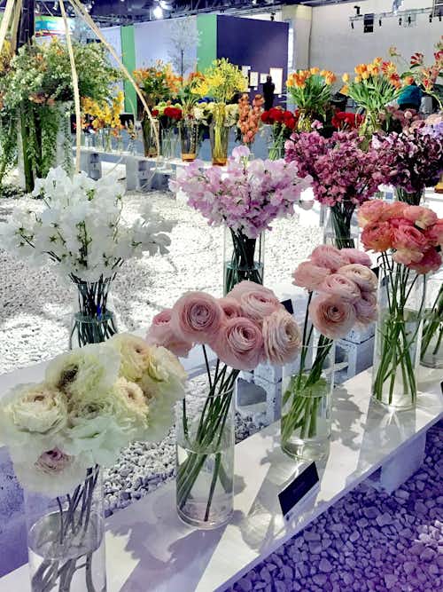 Blossom arrangement competition at the flower show