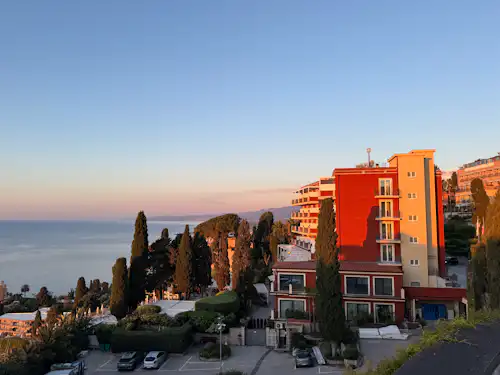Our hotel in Taormina bathed in light