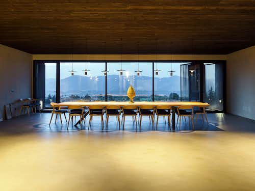 The dramatic tasting room at Pietradolce